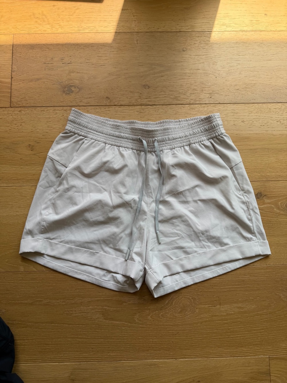 lululemon athletica tan/cream Drawstring Athletic Shorts
